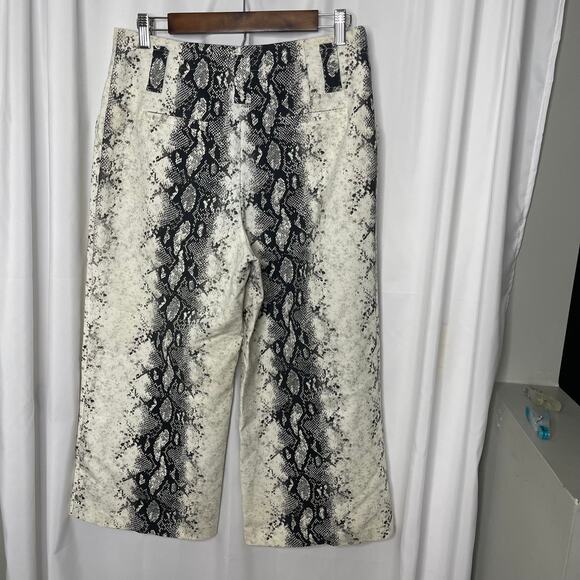 Gianni Bini women's M wide legged slacks pants trousers white black snakeskin - Picture 6 of 16